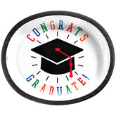 Graduation Day To Celebrate "Congrats Grad" 50 count Oval 10" x 12" Dinner Plates